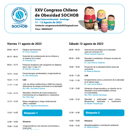 XXV congreso chileno de obesidad SOCHOB